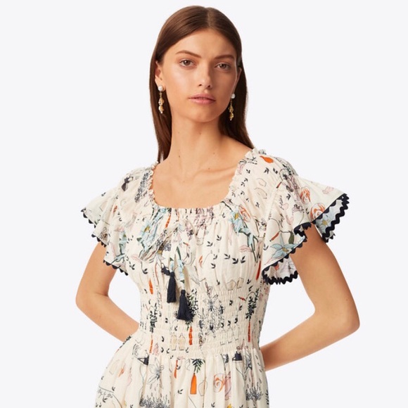 Tory Burch Poetry of Things Midi Dress - Picture 4 of 8